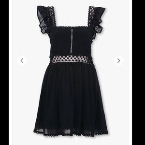 Crochet-Trim Fit & Flare Dress